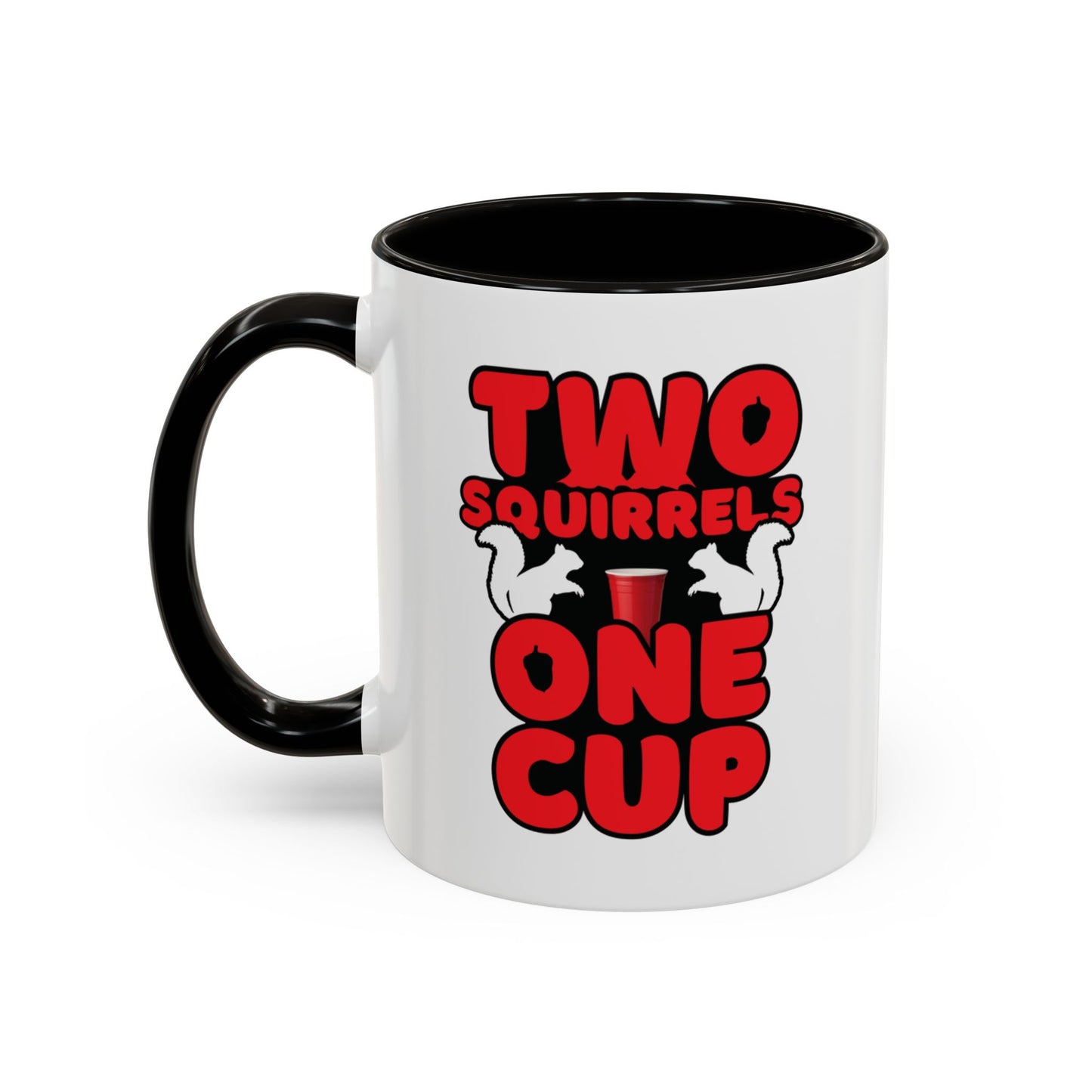 Two Squirrels One Cup | Red Accent Mug (11oz, 15oz)