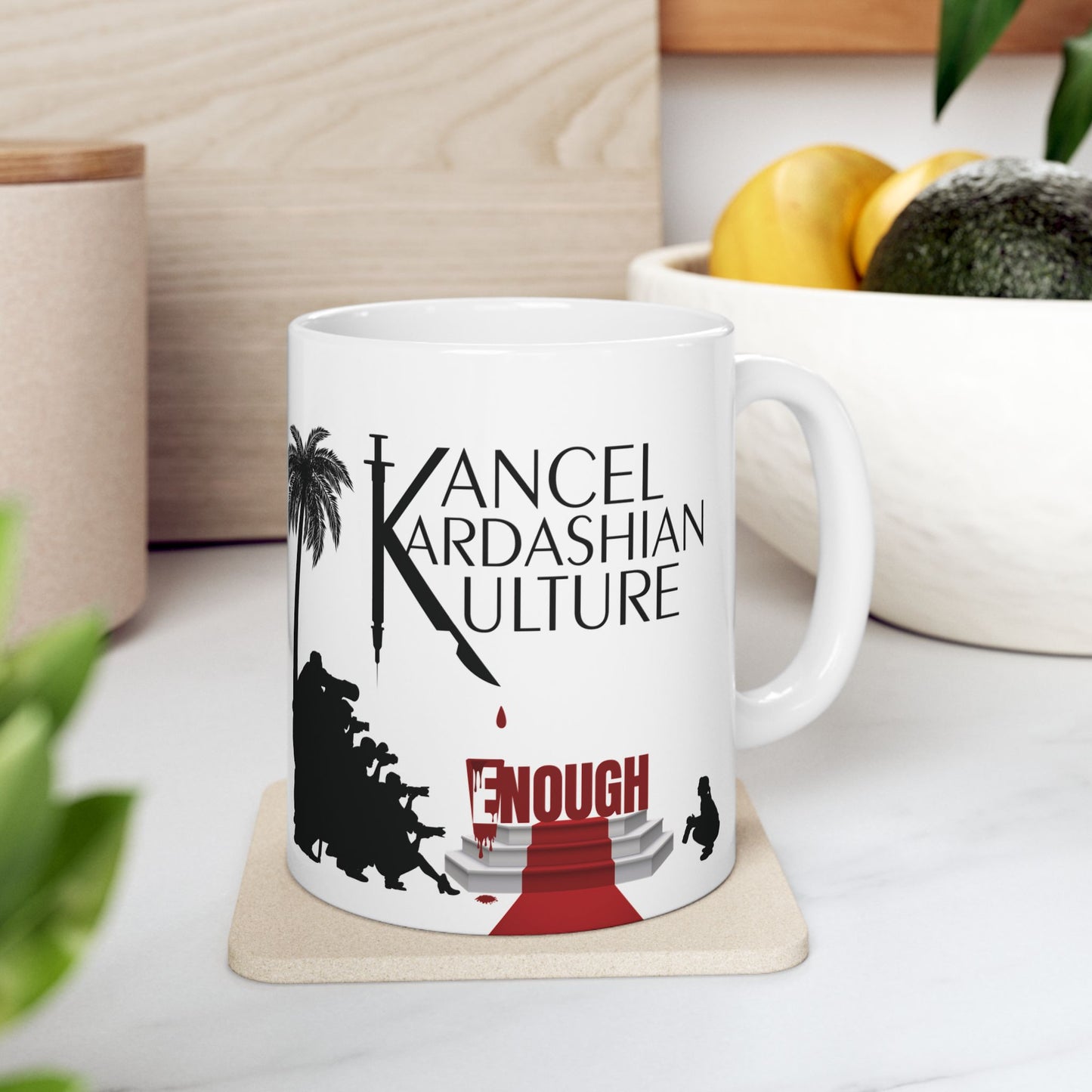 Kancel Kardasian Kulture | Red Accent Mug | White Mug (11oz, 15oz)