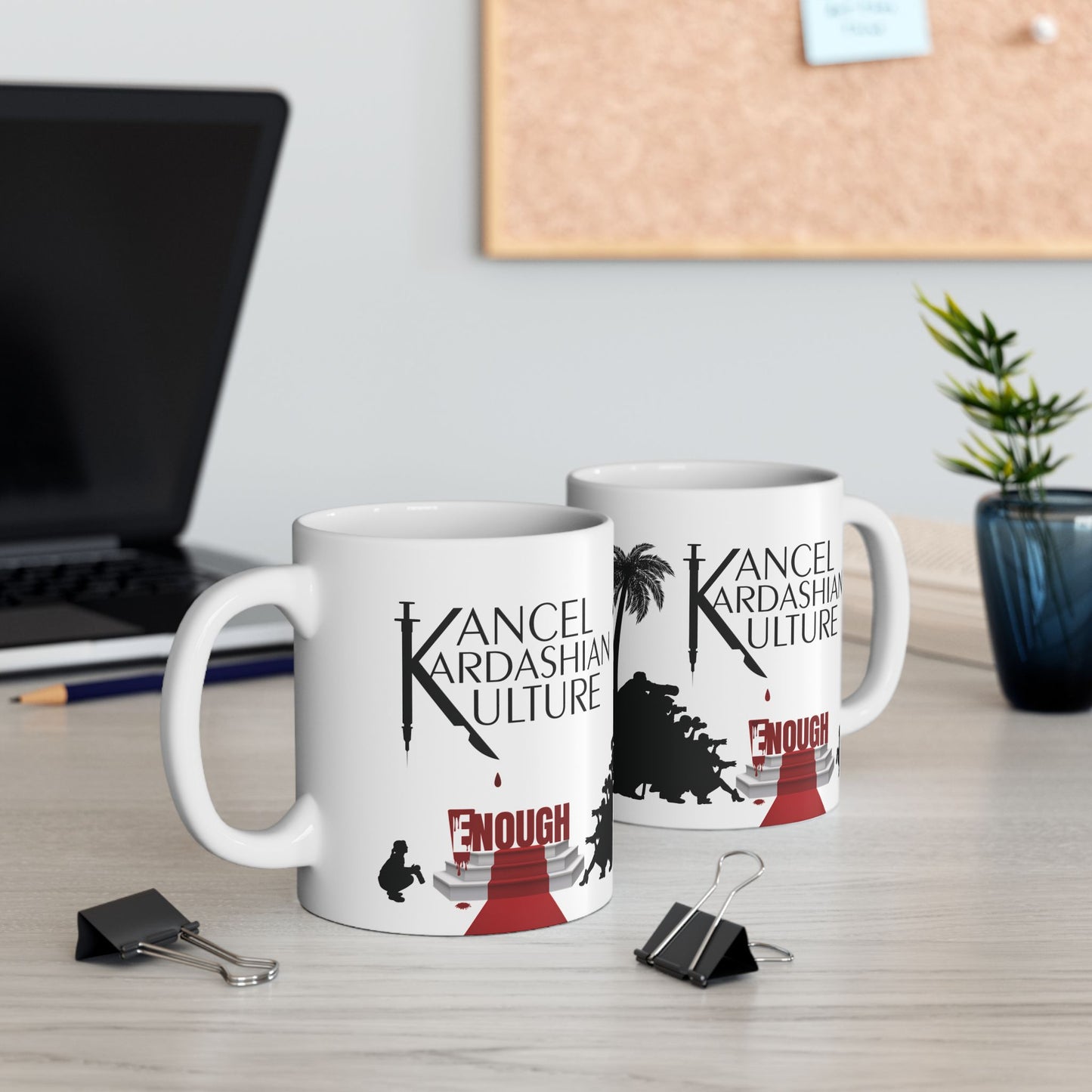Kancel Kardasian Kulture | Red Accent Mug | White Mug (11oz, 15oz)