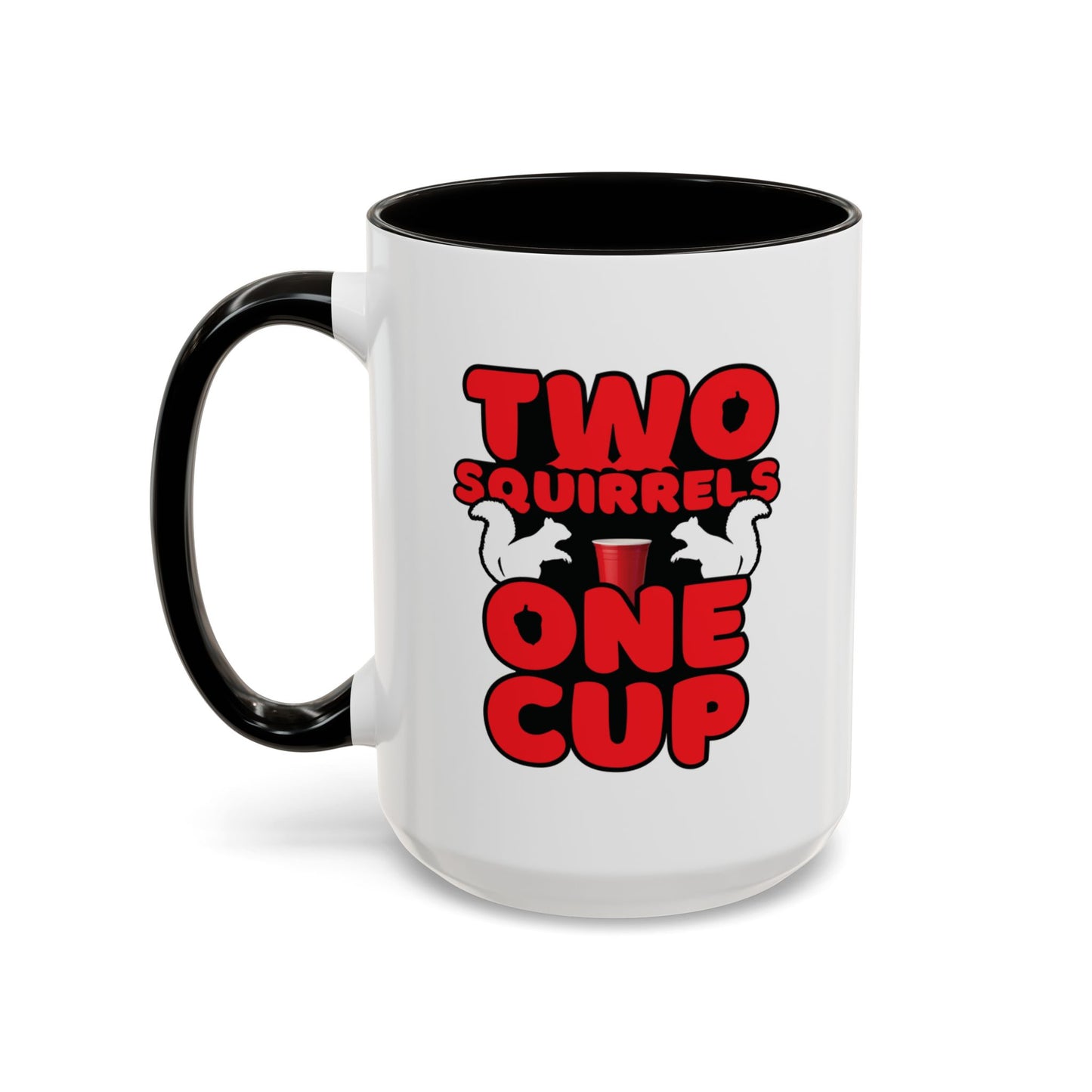 Two Squirrels One Cup | Red Accent Mug (11oz, 15oz)