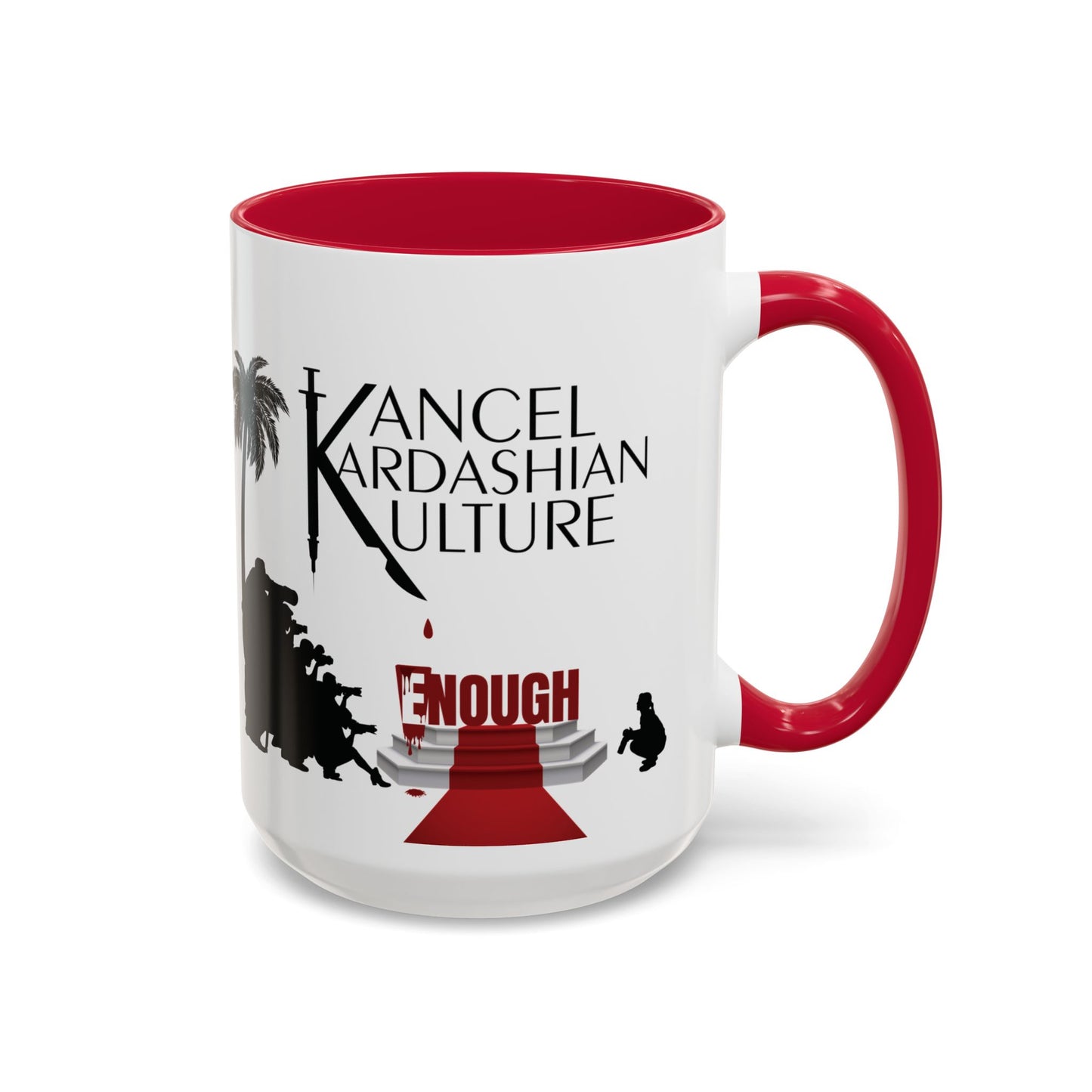 Kancel Kardasian Kulture | Red Accent Mug | White Mug (11oz, 15oz)