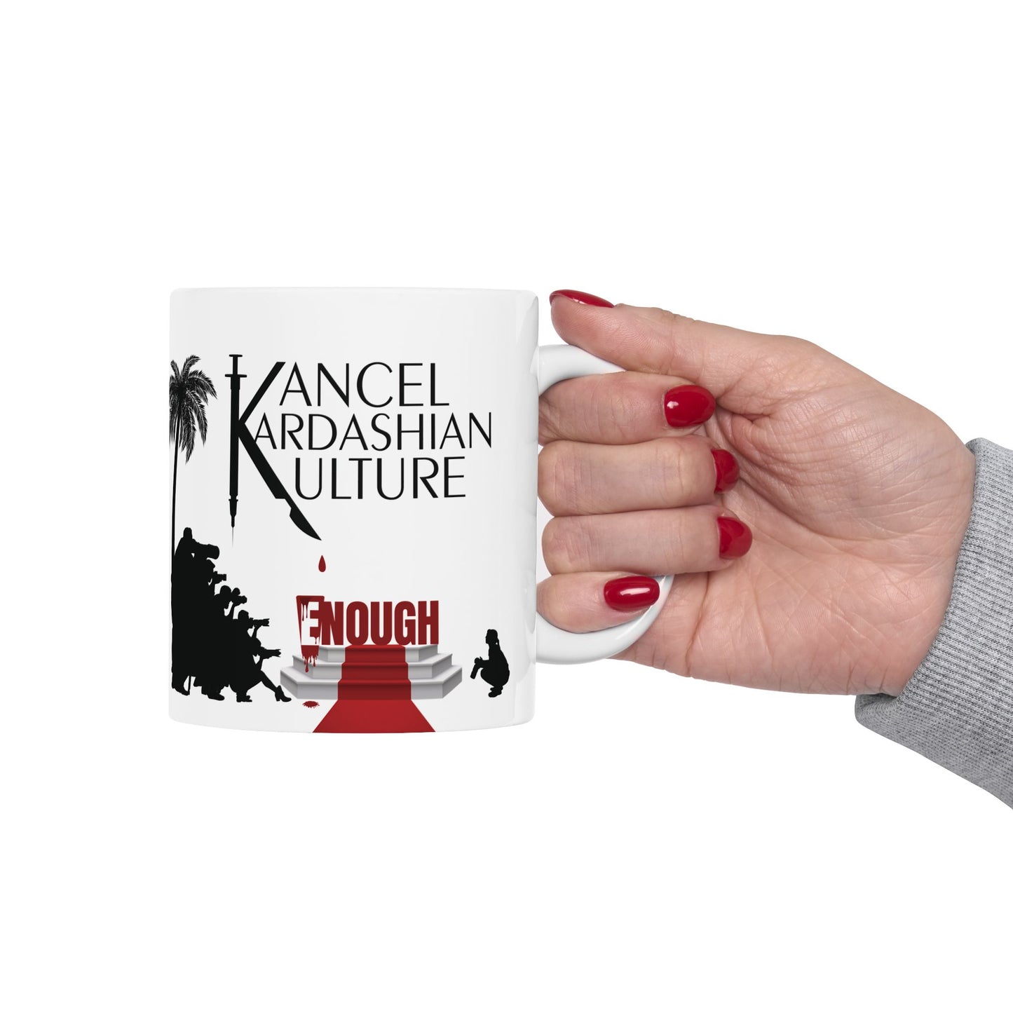 Kancel Kardasian Kulture | Red Accent Mug | White Mug (11oz, 15oz)
