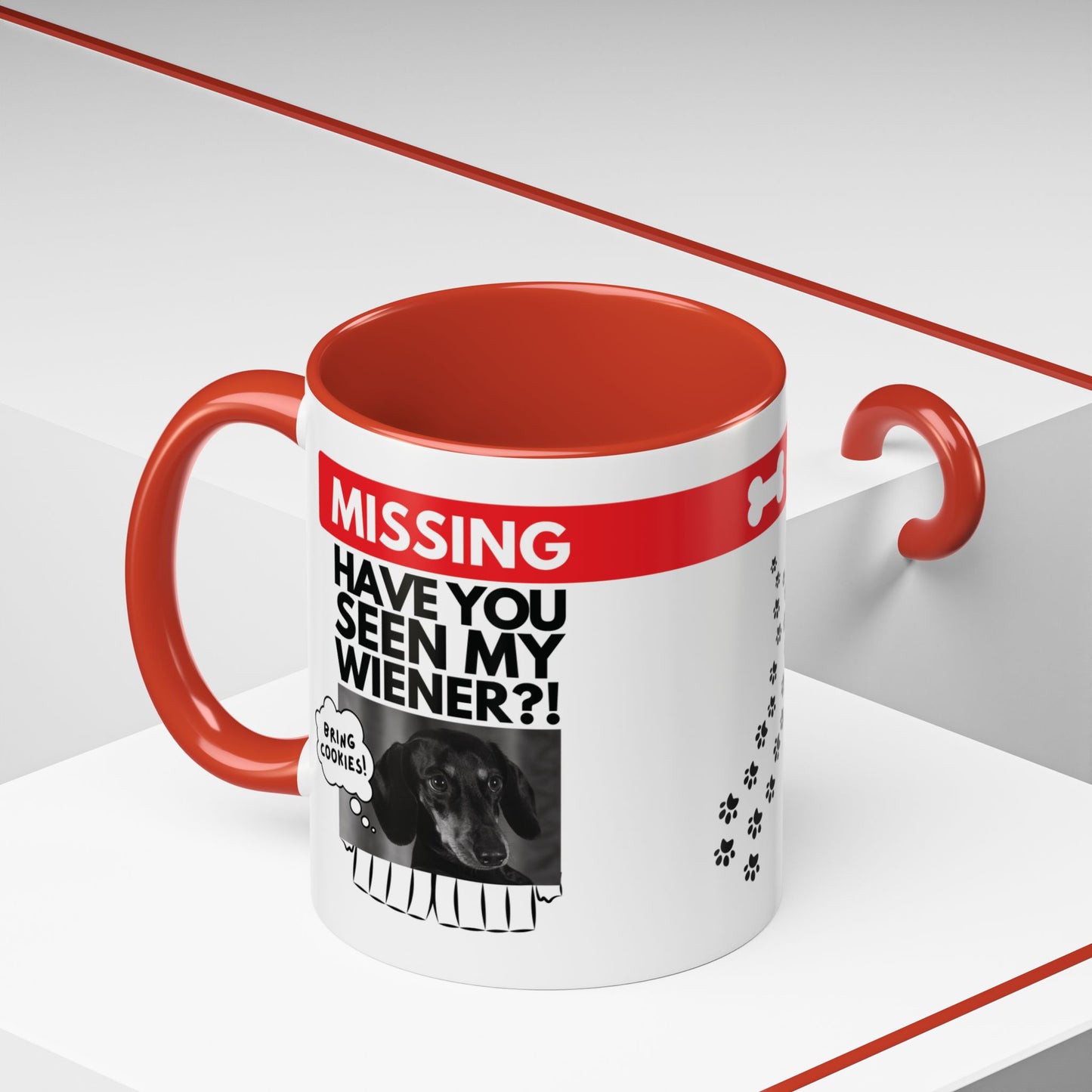 Missing! Have You Seen My Wiener? | Red Accent Mug (11oz, 15oz)