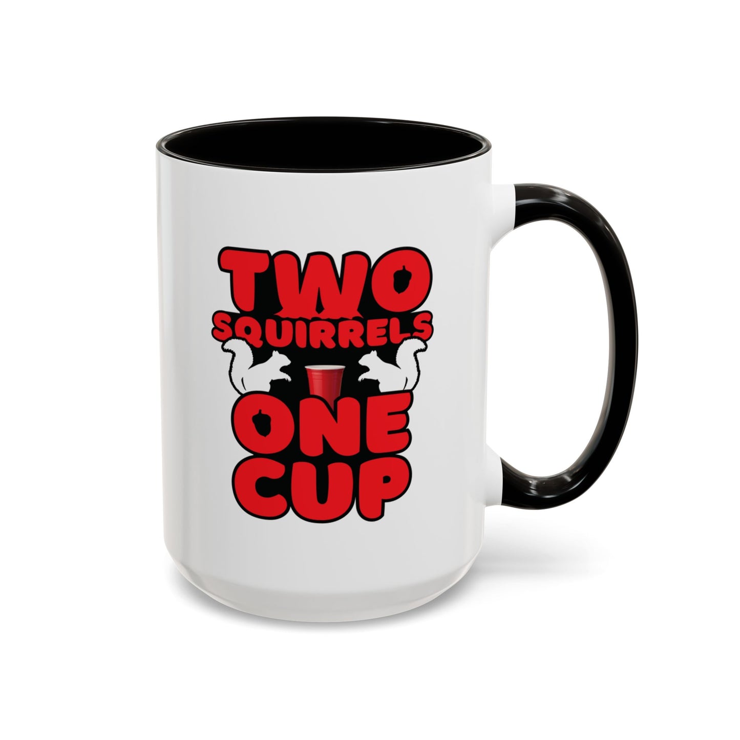Two Squirrels One Cup | Red Accent Mug (11oz, 15oz)