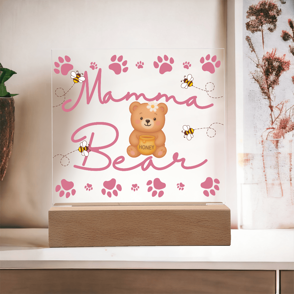 Sweet Mamma Bear LED Plaque | Cozy Mother's Day Gift for Mom ๐ป
