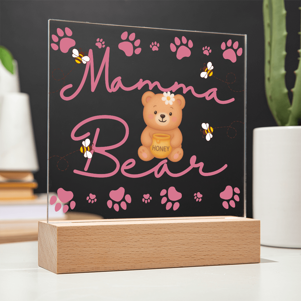 Sweet Mamma Bear LED Plaque | Cozy Mother's Day Gift for Mom ๐ป
