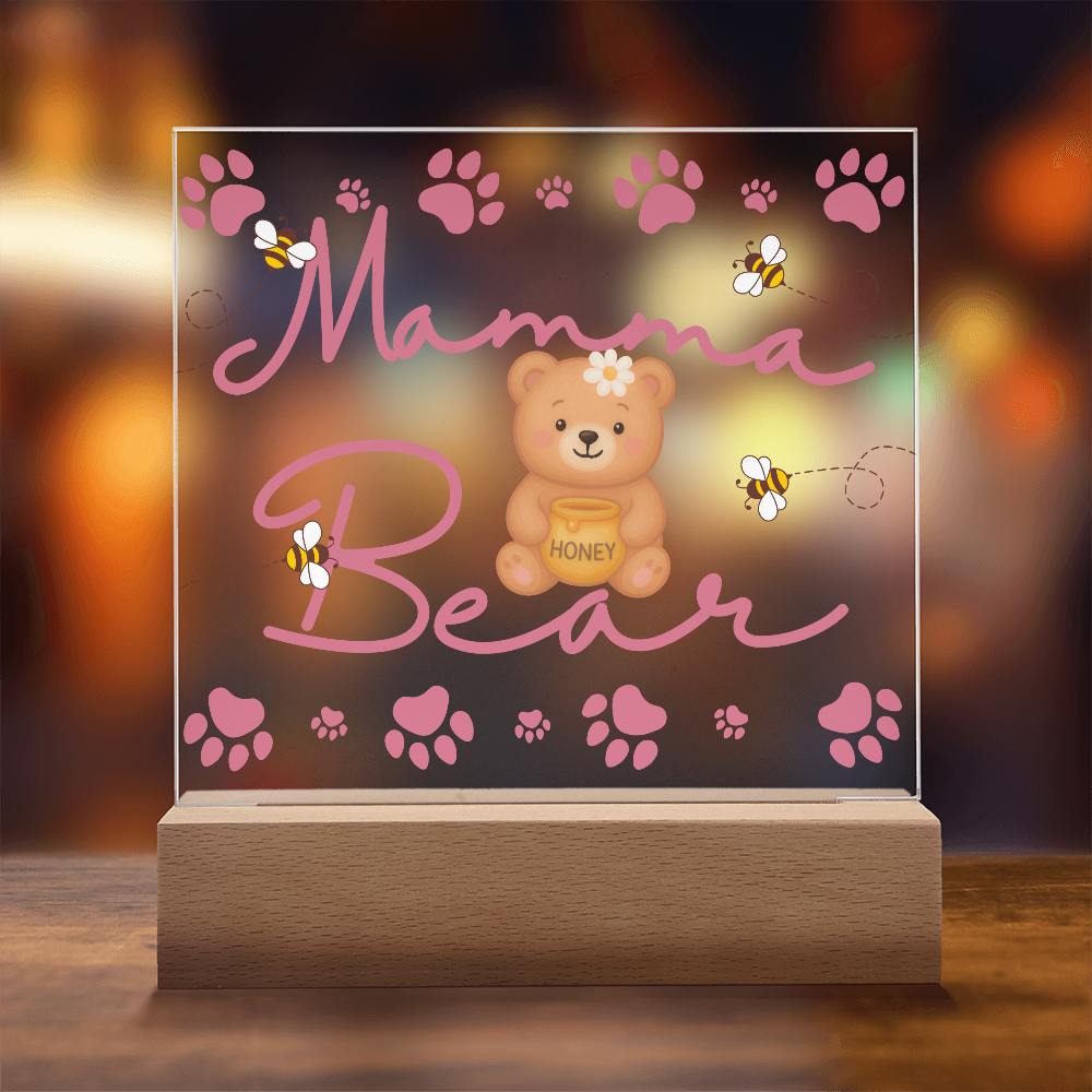 Sweet Mamma Bear LED Plaque | Cozy Mother's Day Gift for Mom ๐ป