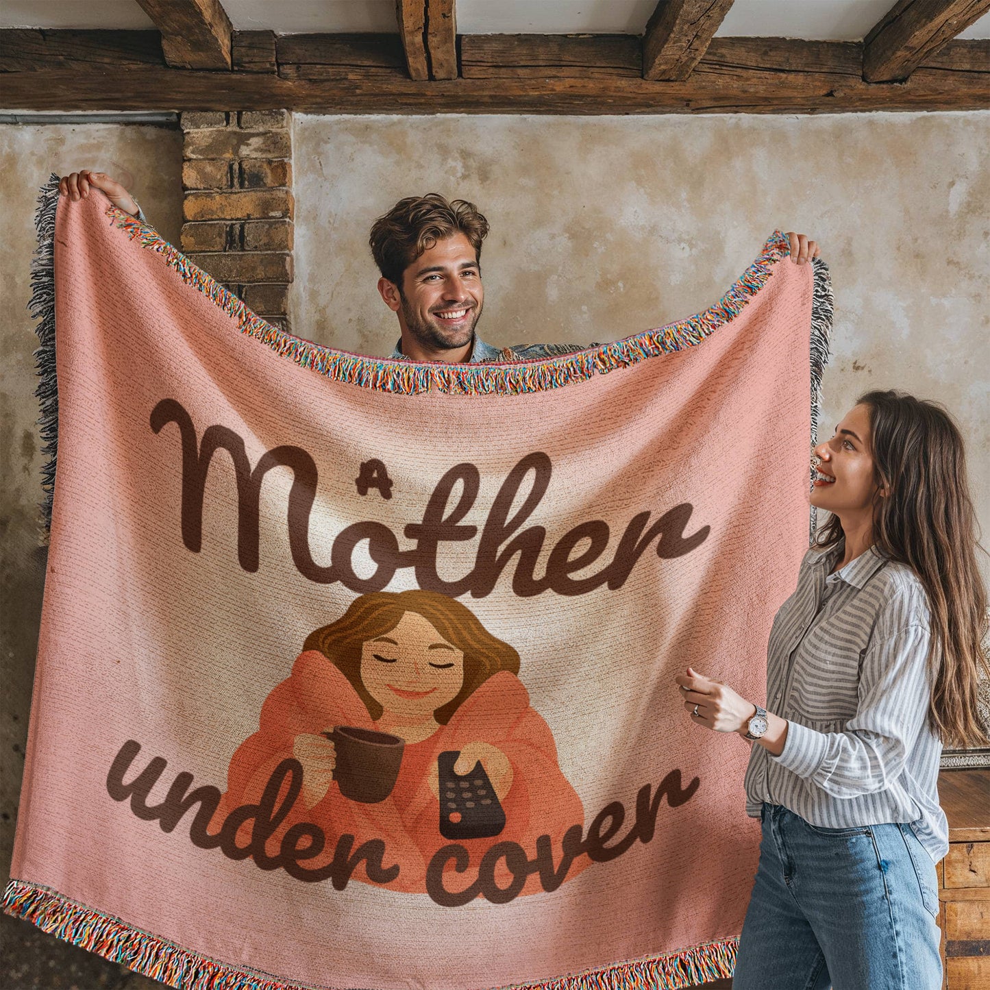 Mother Under Cover Woven Throw Blanket - The Perfect Self-Care Gift for Mom โ๐งถ๐บ