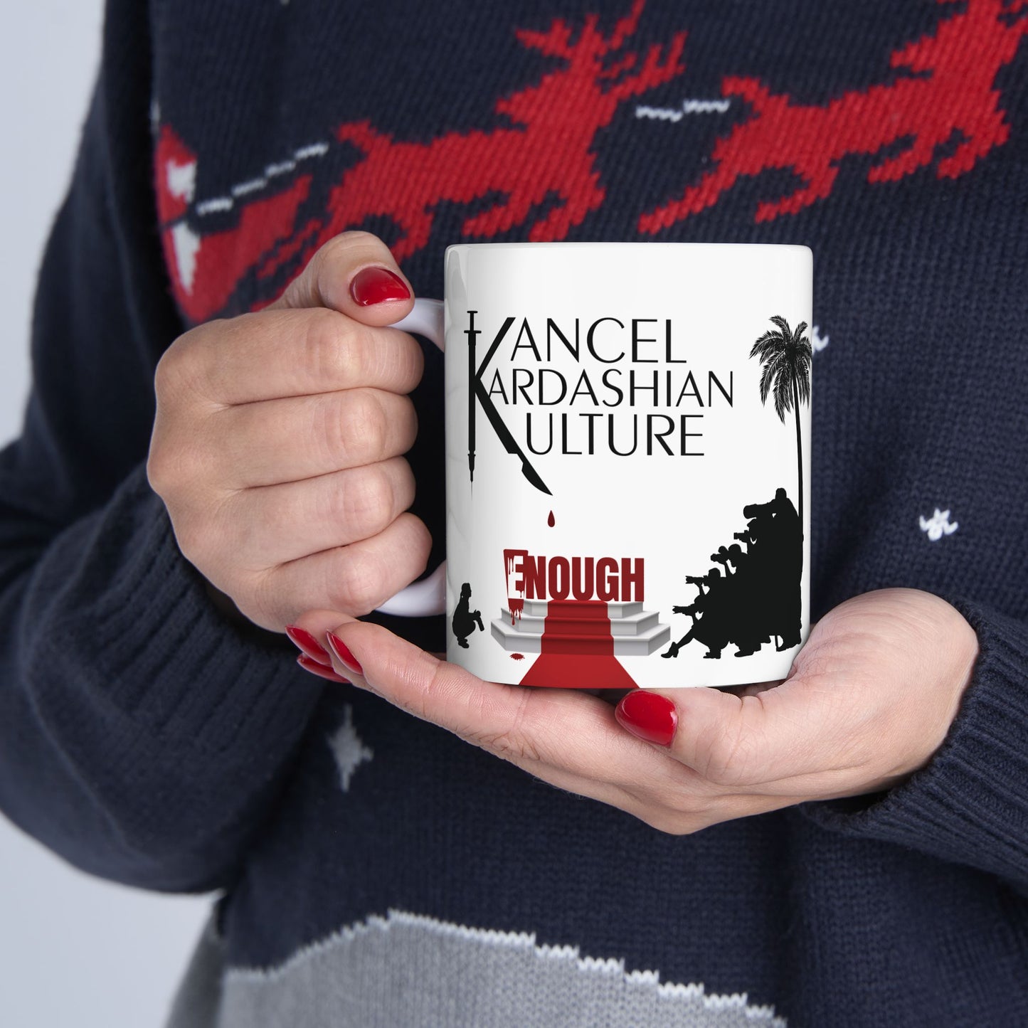 Kancel Kardasian Kulture | Red Accent Mug | White Mug (11oz, 15oz)