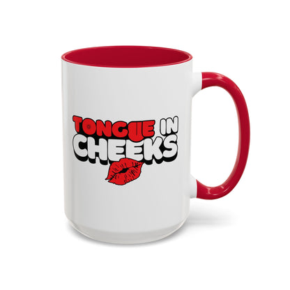 Tongue In Cheeks | Red Accent Mug (11oz, 15oz)