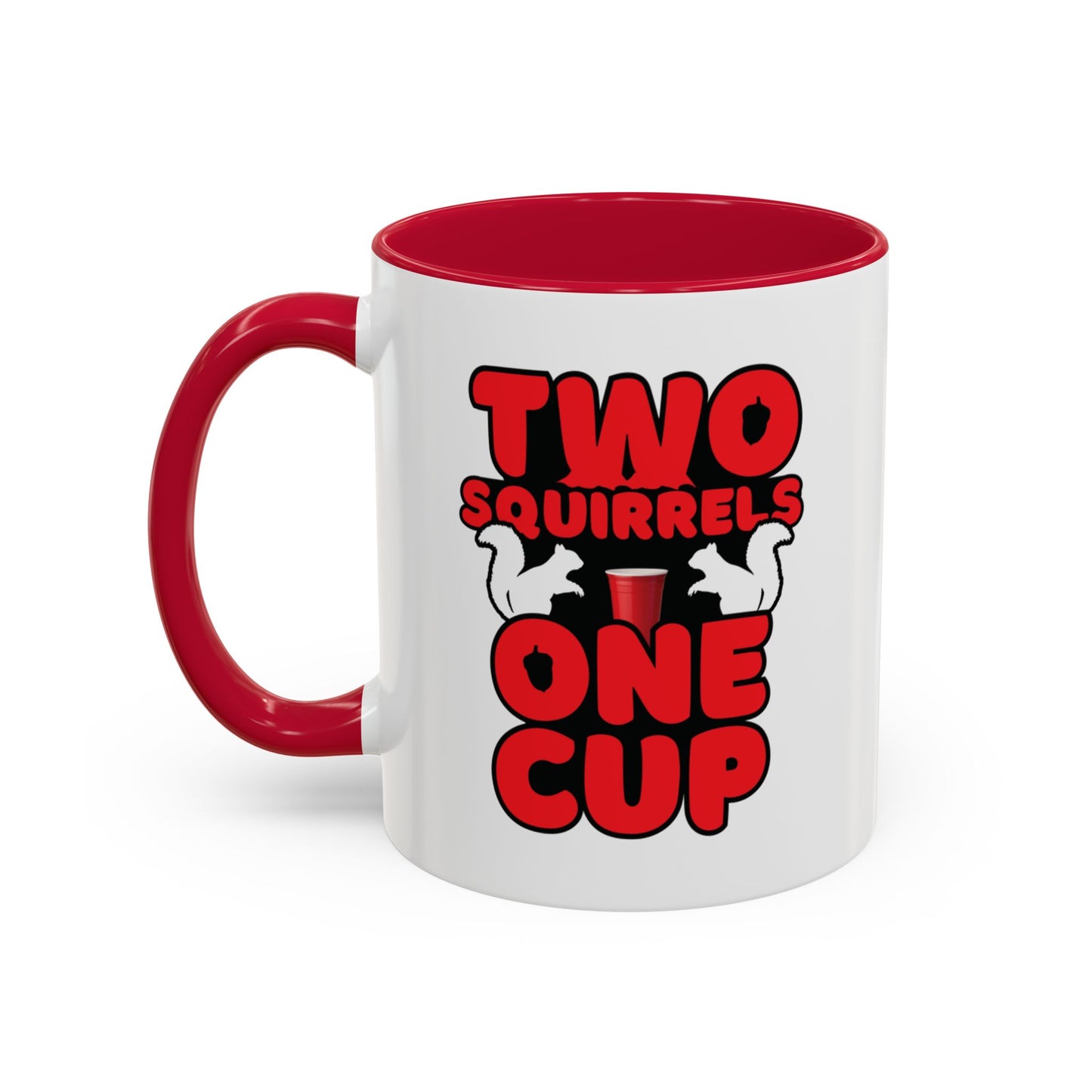 Two Squirrels One Cup | Red Accent Mug (11oz, 15oz)