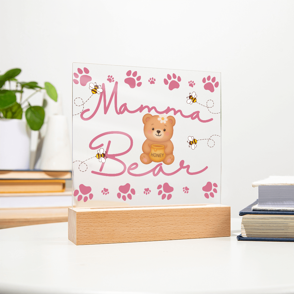 Sweet Mamma Bear LED Plaque | Cozy Mother's Day Gift for Mom 🐻