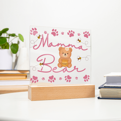 Sweet Mamma Bear LED Plaque | Cozy Mother's Day Gift for Mom 🐻