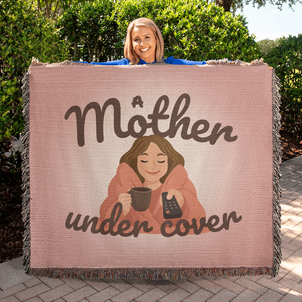 Mother Under Cover Woven Throw Blanket - The Perfect Self-Care Gift for Mom ☕🧶📺